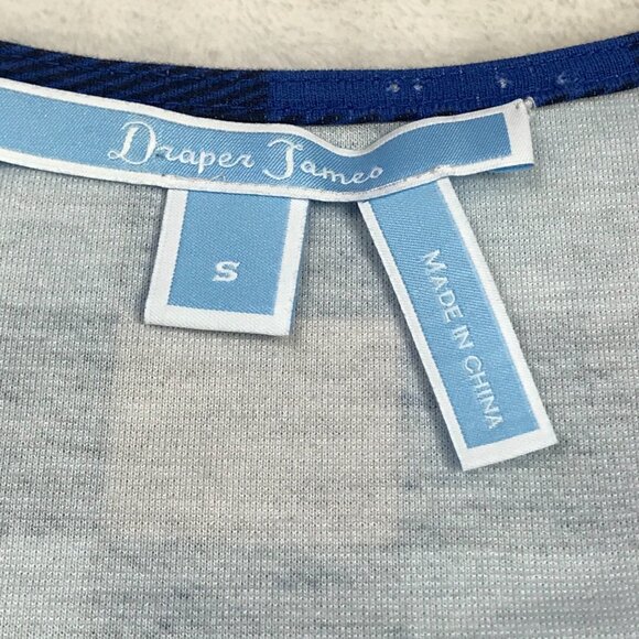 Draper James‎ Faux Wrap Dress Women's Size Small Buffalo Plaid Nassau Navy Rayon - Picture 8 of 11